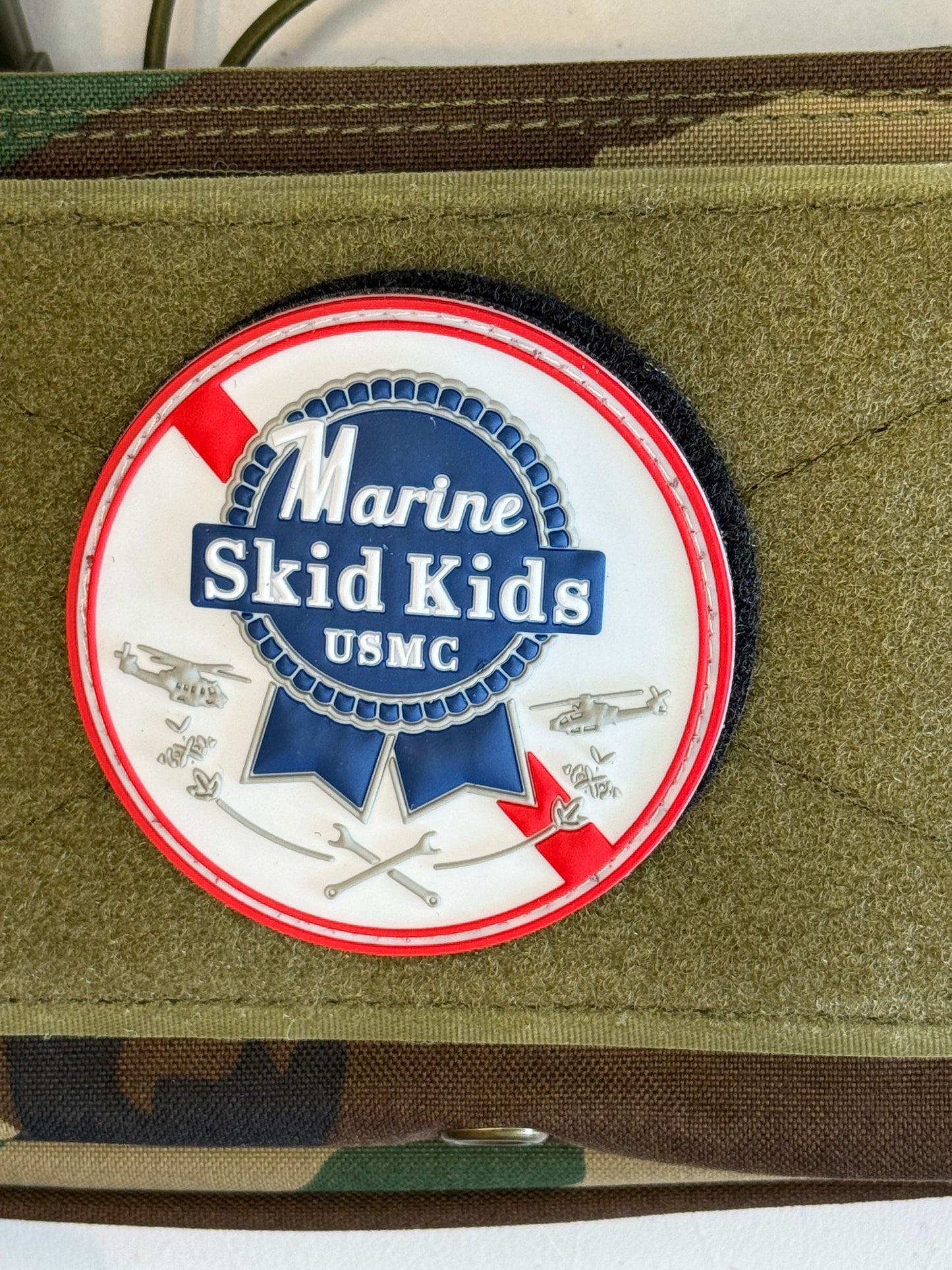 Marine Skid Kids Blue Ribbon USMC PVC Patch