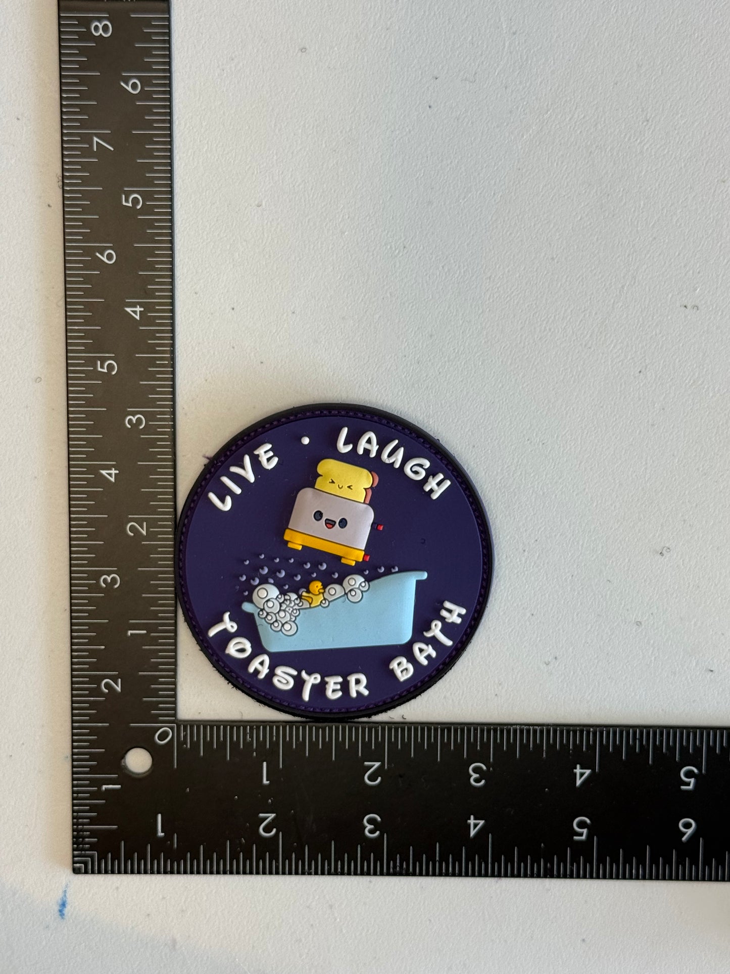 Live. Laugh. Toaster Bath. PVC Patch