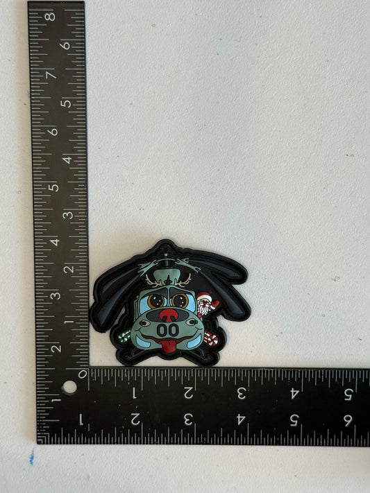 Christmas Helicopter PVC Patch