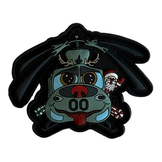 Christmas Helicopter PVC Patch